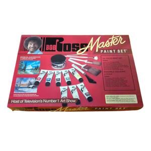 Vintage Bob Ross Master Oil Paint & Brush Set R6510 with VHS - COMPLETE *Read